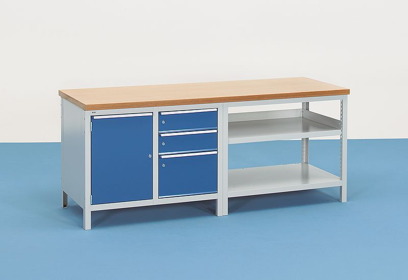Werktisch Modul, Kombination mit Tr, Schubladen und Fachboden