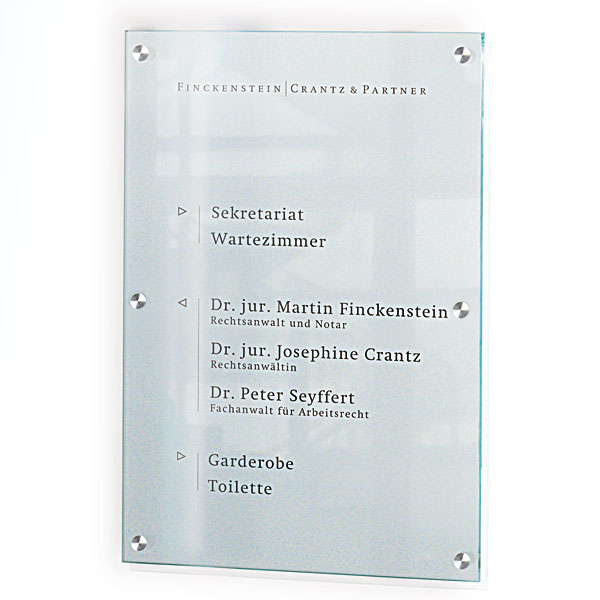Infotafel/Wegweiser 60 x 100 cm mit 6 Edelstahlhaltern