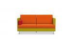 Loungemöbel Atelier, Zweieinhalbsitzer, Korpushöhe Sofa, <br>mit trapezförmigen Rückenpolstern und Armrolle