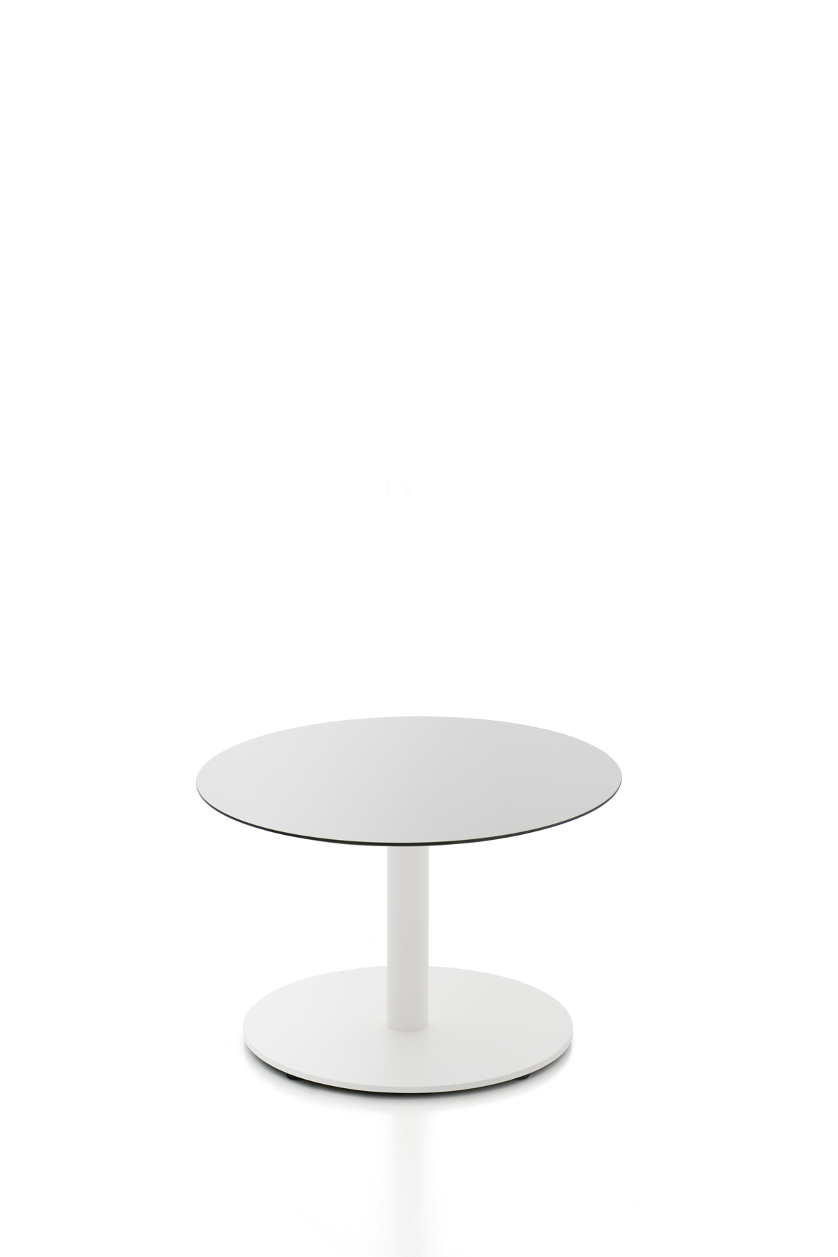 Tisch Kaleox, Basisversion; <br>runde Tischplatte  60 cm, wei; <br>Gestell wei lackiert; Tischhhe 40 cm