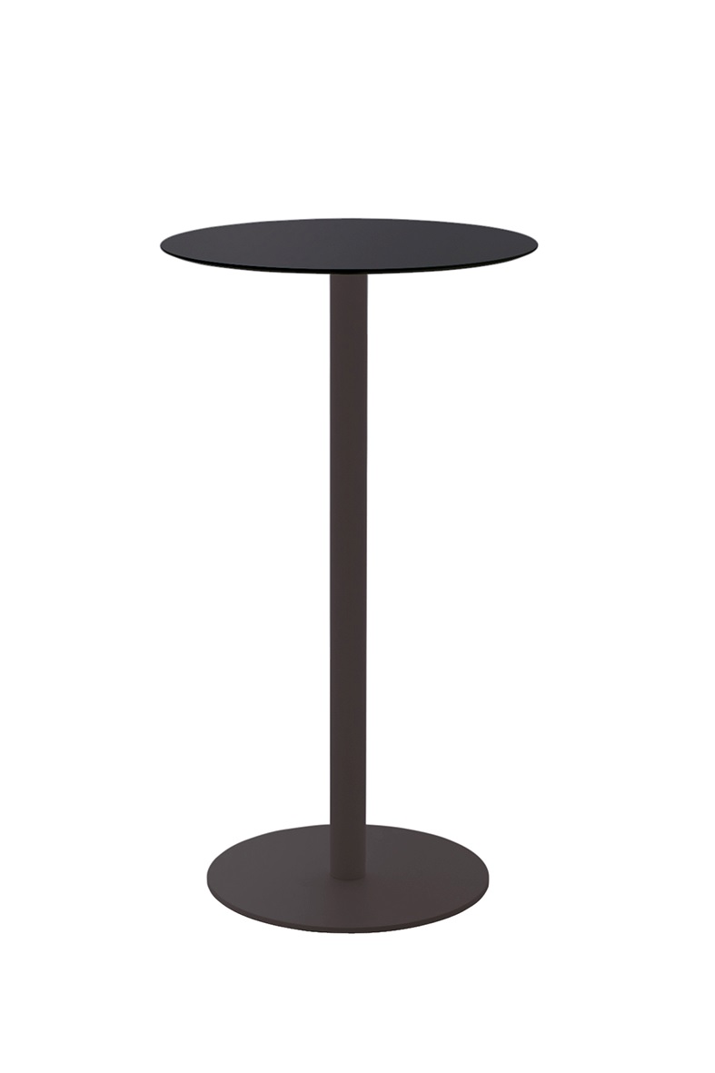 Tisch Kaleox, Basisversion; <br>runde Tischplatte  60 cm, schwarz; <br>Gestell schwarz lackiert; Tischhhe 109 cm