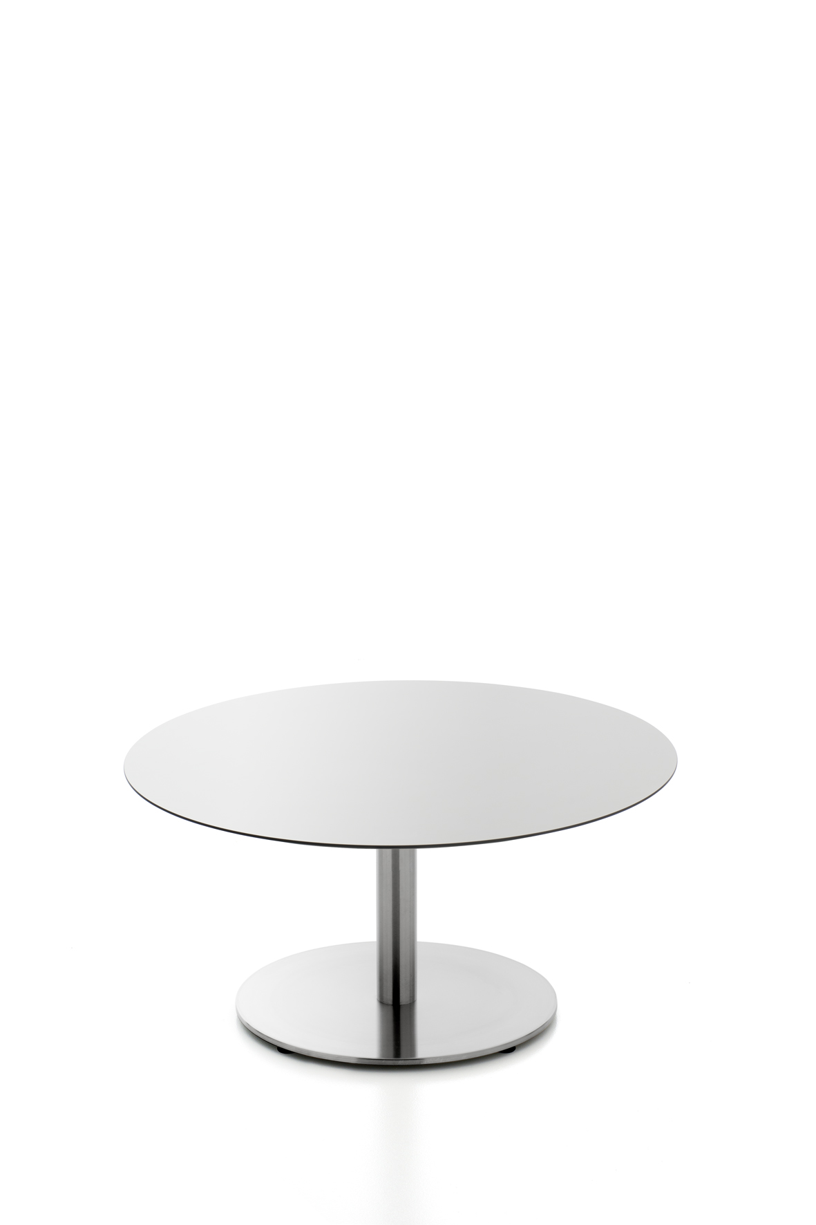 Tisch Kaleox, Basisversion; <br>runde Tischplatte  80 cm, wei; <br>Gestell verchromt; Tischhhe 40 cm