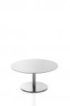 Tisch Kaleox, Basisversion; <br>runde Tischplatte Ø 80 cm, weiß; <br>Gestell verchromt; Tischhöhe 40 cm