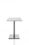Tisch Kaleox, Basisversion; <br>quadratische Tischplatte 60 x 60 cm, weiß; <br>Gestell verchromt; Tischhöhe 74 cm