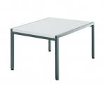 Tisch Kaleox, Alternativversion 2; <br>rechteckige Tischplatte 60 x 58 cm, weiß; <br>Gestell alugrau lackiert; Tischhöhe 40 cm