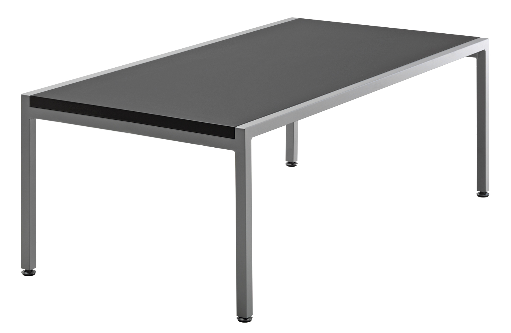 Tisch Kaleox, Alternativversion 2; <br>rechteckige Tischplatte 120 x 58 cm, schwarz; <br>Gestell alugrau lackiert; Tischhhe 40 cm