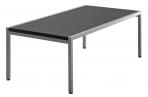 Tisch Kaleox, Alternativversion 2; <br>rechteckige Tischplatte 120 x 58 cm, schwarz; <br>Gestell alugrau lackiert; Tischhöhe 40 cm
